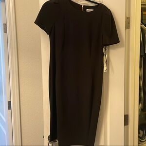 Calvin Klein Black Sheath Dress Crew Neck Short Sleeve